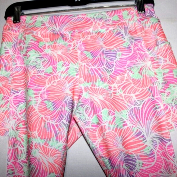 Athletic Works Girls' Plus Size Leggings L (10/12) – Floral Print, Stretch Activ - Picture 2 of 5